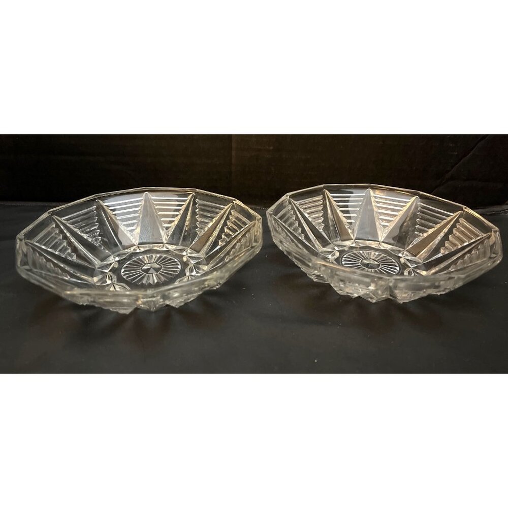 Anchor Hocking Vintage Serving Bowl Art Deco Style 6 1/2”, Set of 2